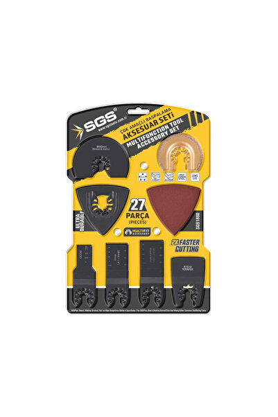 SGS ÇOK AMAÇLI RASPALAMA - AKSESUAR SETİ 27 PARÇA / RENKLİ KUTU 5Lİ SGS1880