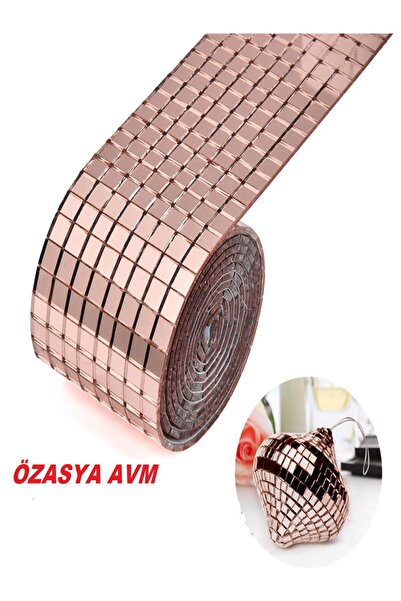 Özasya AVM Rose Gold Kendinden Yapışkanlı Cam Ayna Çıkartmaları Mozaik Fayans Duvar Eşya Kaplama Süsleme