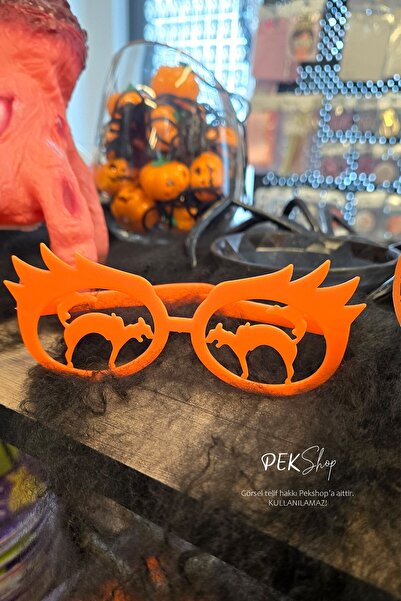 PEKSHOP Orange Cat Plastic Glasses Halloween Party Glasses 1 Piece