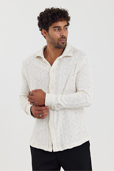 Weyeze Self-Patterned Knitwear Shirt 19715Wyz