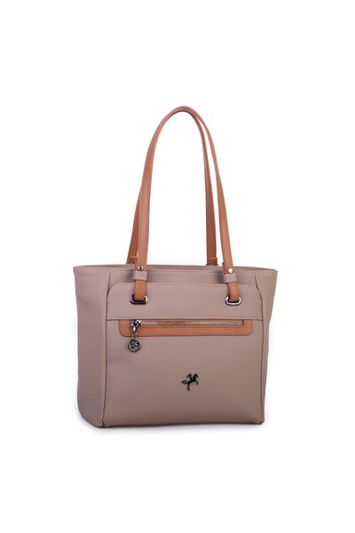 Nas Bag Γυναικεία τσάντα ώμου μεγάλου μεγέθους Mink Tan Lacste