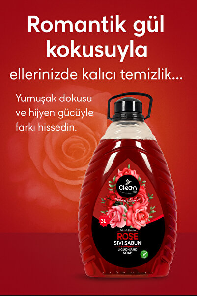 CLEAN EASE Sıvı sabun 3 L GÜL AROMALI