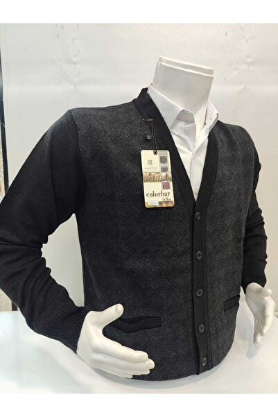 COLORBAR TRİKO Güncüoğlu Buttoned Wool Knit Men's Cardigan