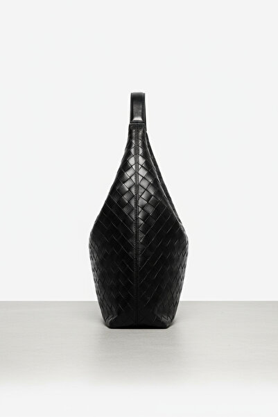 KISCHE Casual Knitting Model Zipper Closure University Women's Hand and Shoulder Bag