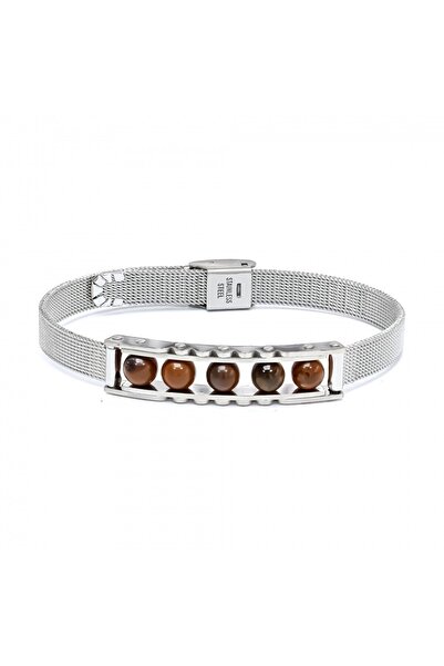 FM Tiger's Eye Stone and Stainless Steel Bracelet 31832B23D4