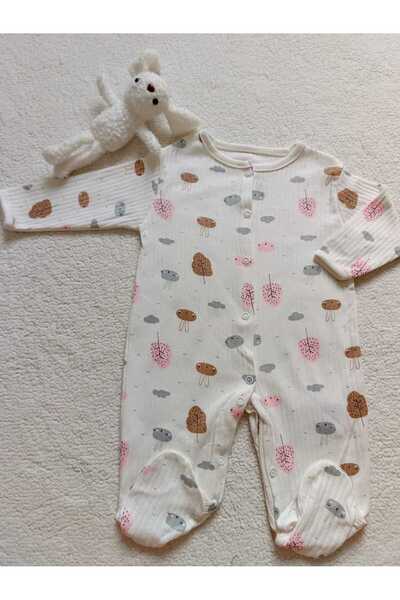 Bilge Trend Baby Girl Boy 100% Cotton 3 Pieces Combed Cotton Buttoned Jumpsuit Set