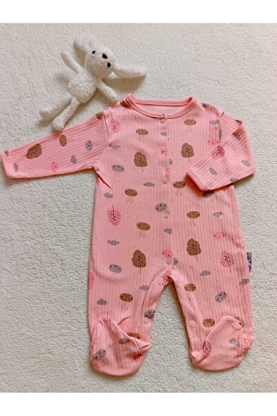 Bilge Trend Baby Girl Boy 100% Cotton 3 Pieces Combed Cotton Buttoned Jumpsuit Set