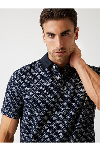 Guess Jacquard Men's Regular Fit Polo T-Shirt