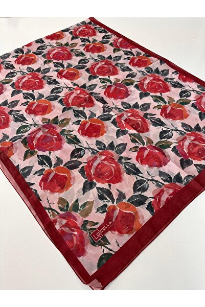 locella Cotton Voile Burgundy Series Shawl Lwd1304