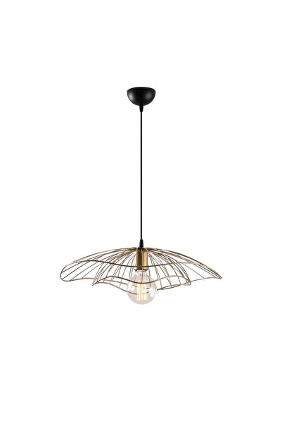 MOİRA Mantar Tekli Tel Sarkıt Avize Parlak Gold, Sarkıt Lamba Aydınlatma MANT...