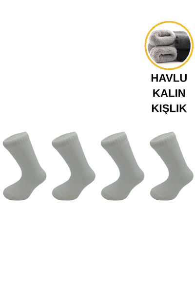 stellare 4 чифта бели детски чорапи с подметки от хавлия