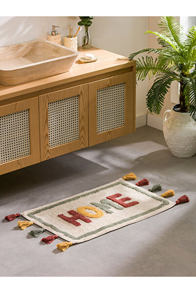 LC Waikiki Λαμπερές επιλογές από το Shining Store |   Σπίτι Κεντημένο χαλάκι μπάνιου με φούντες 50x80 cm