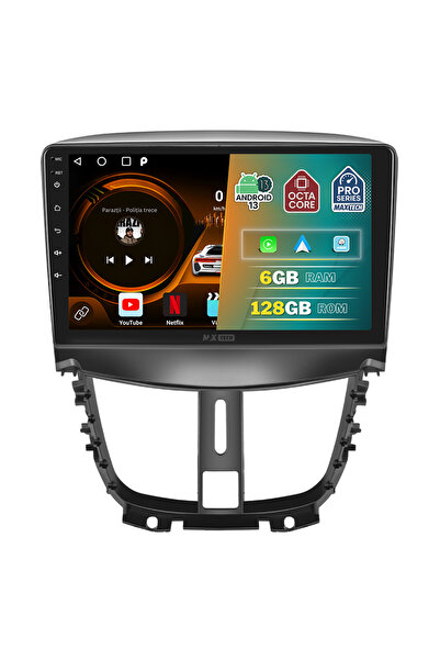 MaxTech Navigatie Peugeot 207 (2009-2013) dedicata, 6 GB Ram 128 GB Rom OctaCore, Carplay & Android auto