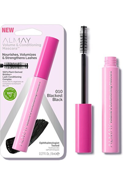 ALMAY ماسكارا تكثيف وترطيب الرموش تدوم طوال اليوم، 10 أسود داكن، 0.27 أونصة سائلة.