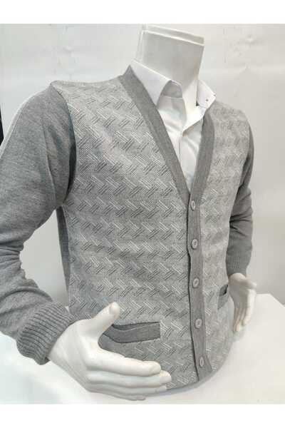 COLORBAR TRİKO Güncüoğlu Buttoned Wool Knit Men's Cardigan