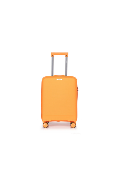 Prince Travelling Un Breakable PP Hard Luggage (8 Wheels) Glider 20 Inch 40Litre Small - Candy Orange