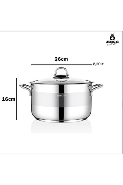 Amboss High-quality stainless steel pot - 26 cm / 8.2 liter capacity