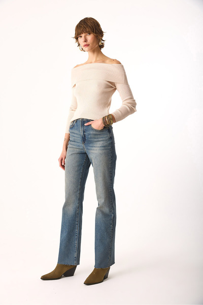 VENA Omzu Açık Detaylı Triko-KREM