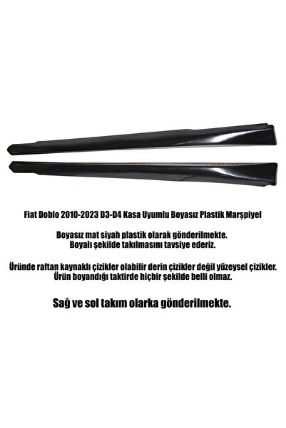 bestuning Fiat Doblo D3 - D4 Aero Marşpiyel 2010-2023 (Plastik) Boyasız uyumlu