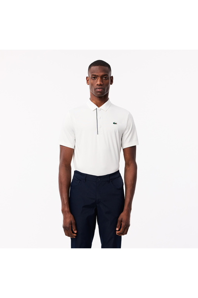 Lacoste قميص بولو جولف جيرسي مطاطي فائق الجفاف ومضاد للأشعة فوق البنفسجية - D...