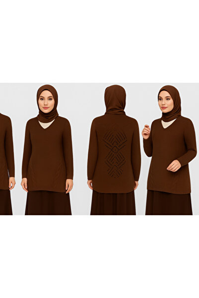 BİGAMTEKSTİL سترة تريكو من الأكريليك بنسبة 100% منقوشة ومخرمة