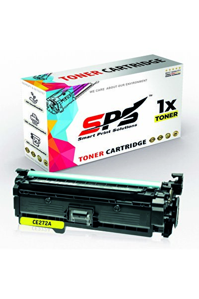 Smart Print Solutions خراطيش حبر متوافقة مع SPS لطابعات HP | CE272A 650A | عبوة واحدة صفراء | إنتاجية تصل إلى 15,000 صفحة