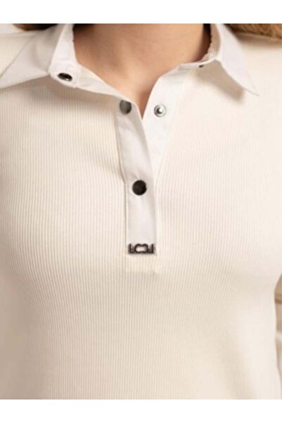 Zekids Girl's Collared Camisole Blouse with Snap Detail