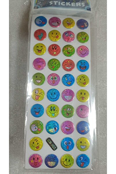 BADE TOYS Sparkly STICKERS EMOJİ Temalı Kabartma Stıcker 6 Kartela