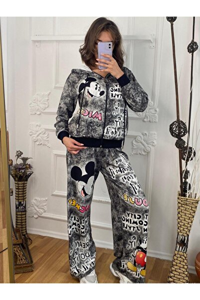 Samesa Digital Print Mick Mause Detailed Hoodie Tracksuit Set