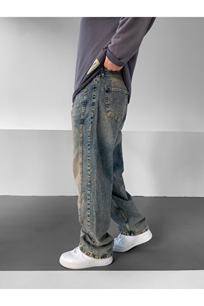 NO1 KONSEPT Vintage Look Distressed Baggy Jeans