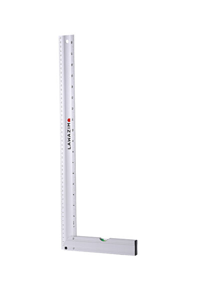 Lawazim Aluminium L Shape Angle Ruler 50cm with Bubble Level - Measuring and Marking Tool