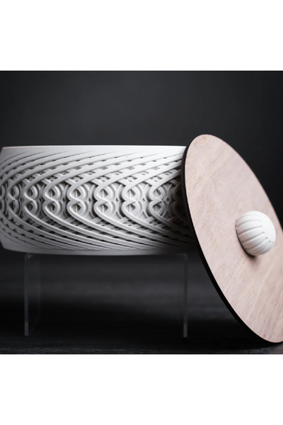 Vescarri صندوق كينتال الأبيض العصري - منظم ديكور