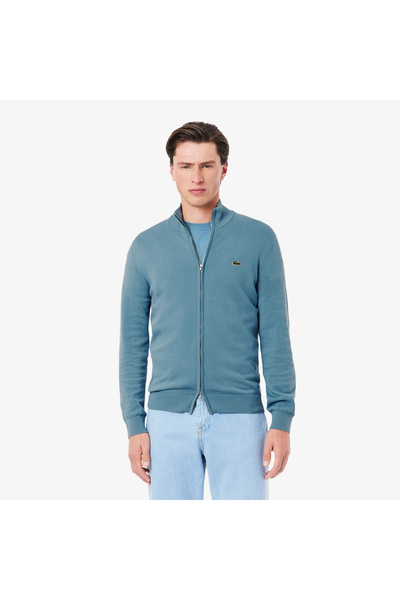 Lacoste سترة قطنية بسحاب وياقة عالية - AH1957-00-HD9