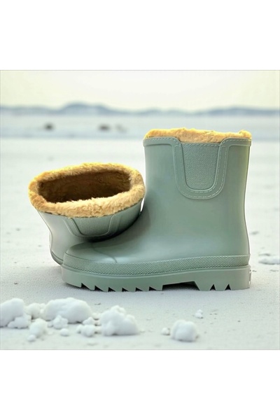 IGOR Tokio Borreguito unisex yeşil çocuk kürklü kar botu , yağmur botu su geçirmez , termal ısı kürklü