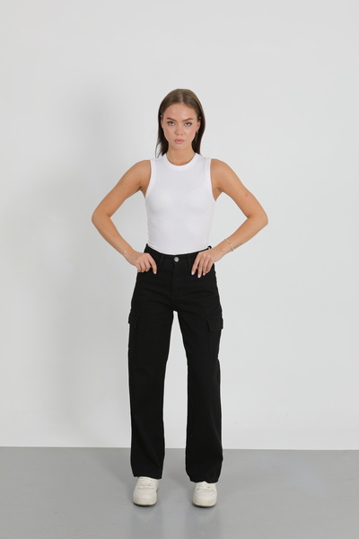 La Bjorn Palazzo Jeans Comfortable Fit Cargo Pants