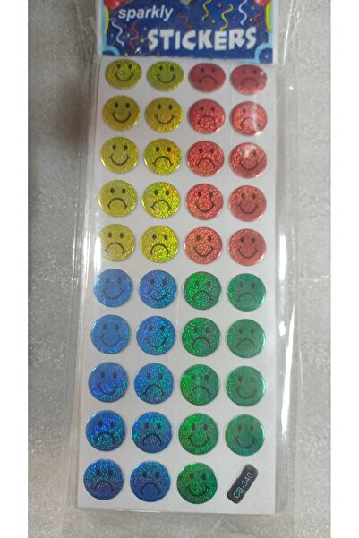 BADE TOYS Sparkly STICKERS EMOJİ Temalı Kabartma Stıcker 6 Kartela