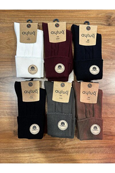 Aytuğ Жіночі двошарові бавовняні комфортні шкарпетки, упаковка з 6 штук