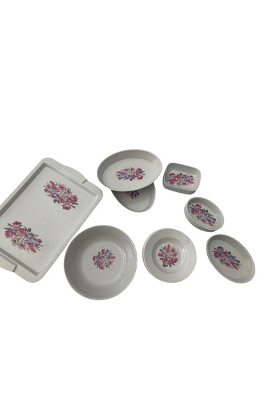 miraNUS Moda Dekorasyon MiraNUS Nostaljik Çiçek Desenli 30 Parça Melamin