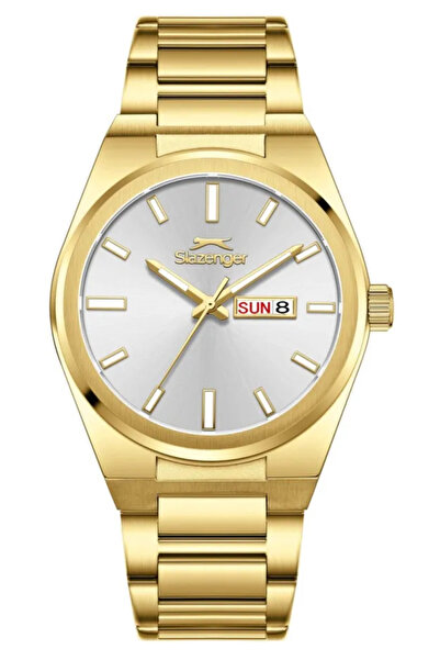 Slazenger SL.09.2555.2.05 Erkek Kol Saati | 41 mm Altın Sarı Oval Kasa, Tarih...