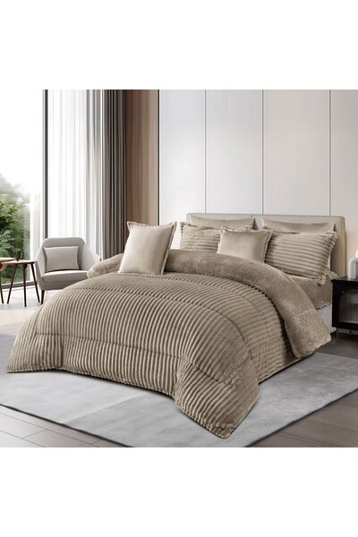Generic Luxury 8-Piece Winter Rabbit Fur Bedspread