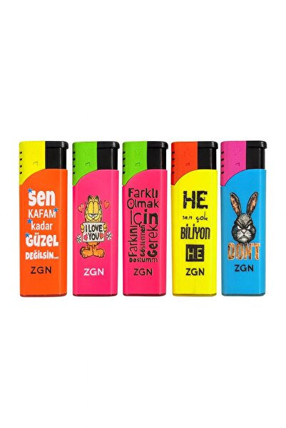 melmus Renkli ve Baskılı Beşli Çakmak Seti – Karışık Tasarımlı