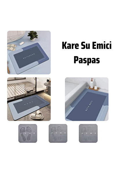 sengenegel Su Emici Paspas Abdest Paspası Kaymaz Taban Diatom 39*57 Cm Kare P...