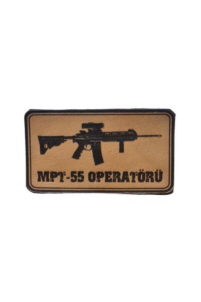 Seyhan Askeri Malzeme MPT 55 OPERATÖRÜ -Dikdörtgen Deri Peç - Arma - 2 Wolf Leather Patch