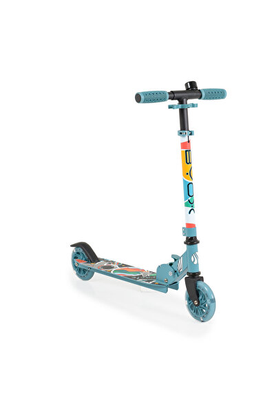 byox Trotineta pliabila copii 3-5 Ani, Miracle Blue, cadru din aluminiu, ghidon reglabil in 3 trepte