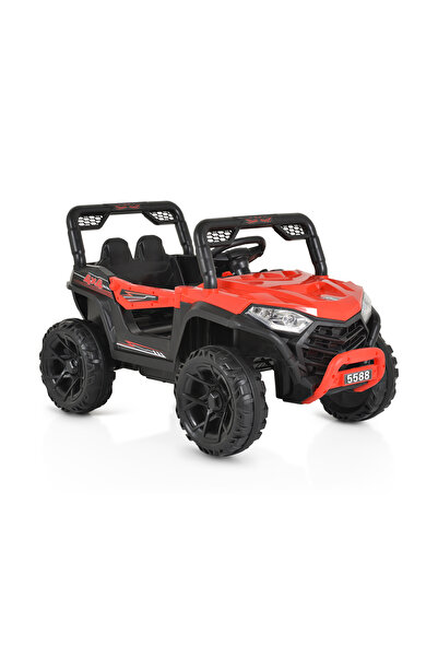 byox Masinuta electrica pentru copii 3-6 Ani, Moni Buggy UTV Rosu, doua motoare, functie MP3 si Lumini