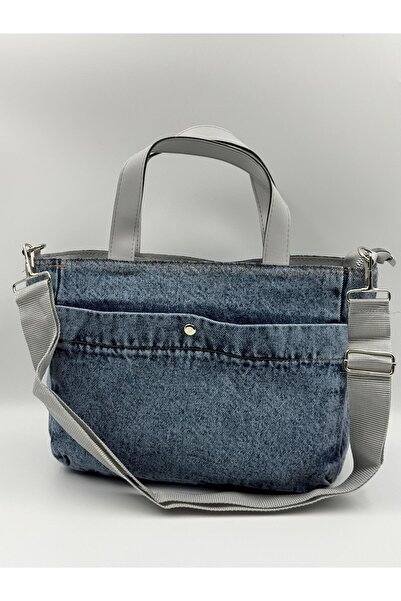 Crystal Life Kot Denim Kadın Omuz & El Çantası – Çıkarılabilir Askılı