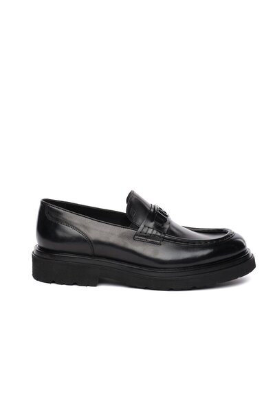 Greyder 64739 Black Genuine Leather Men's Loafer Shoes
