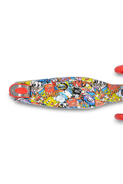 byox Children's scooter 3-5 years old, Rapture Red, light weight, wheels with lights and adjustable handlebars