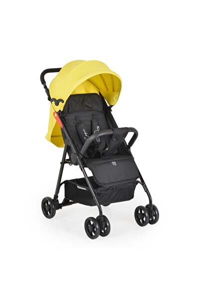 Moni Carucior copii Sport, Capri Galben, suport Picioare Reglabil, model Usor si Compact