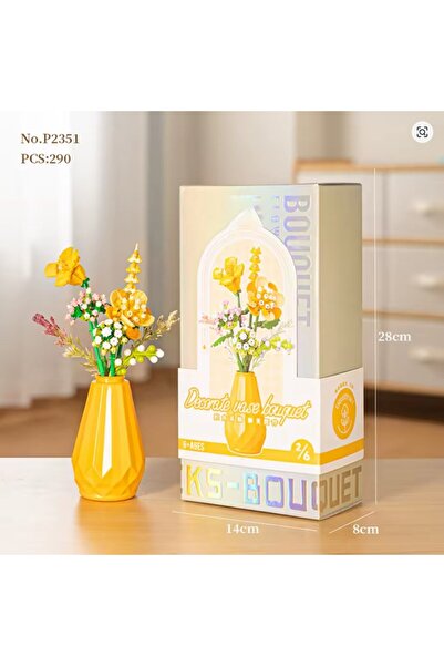 OyuncaklarÜlkesi Oyuncak Uyumlu Botanicals Premium Özel Vazolu Dekoratif Çiçe...